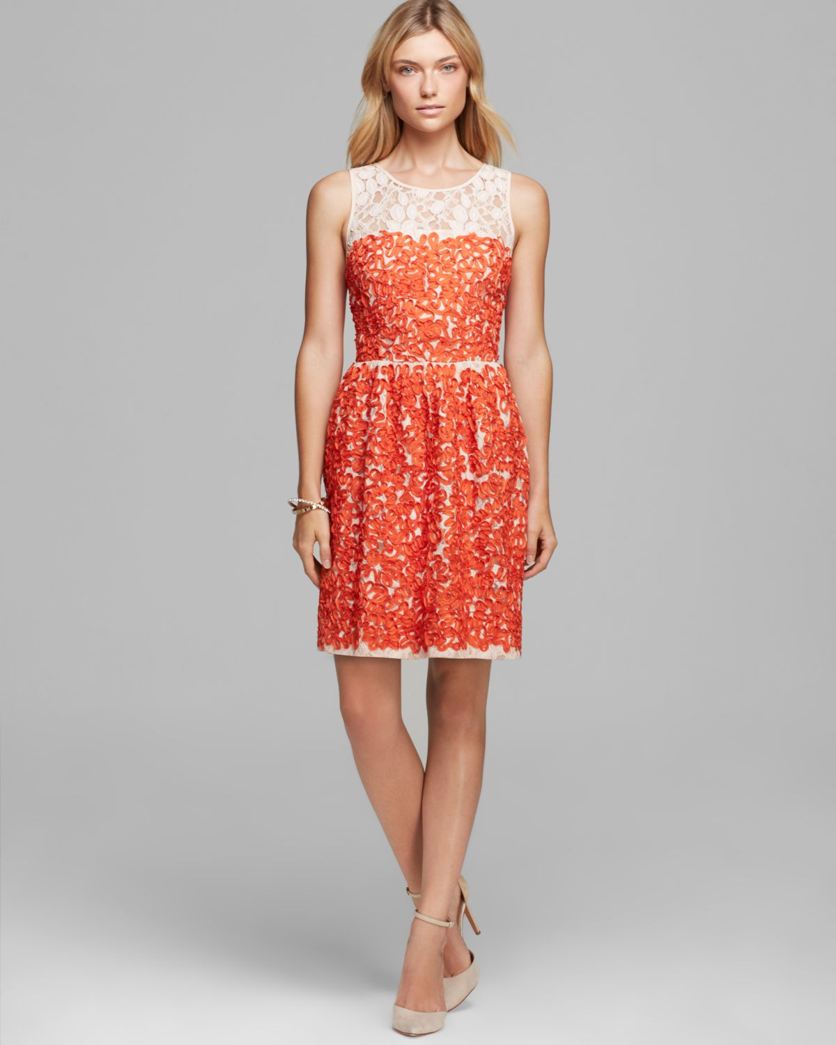 Trina Turk Dress - Parry Sleeveless Lace Sheath in Red 