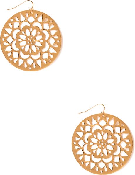 Forever 21 Boho Medallion Drop Earrings in Gold | Lyst