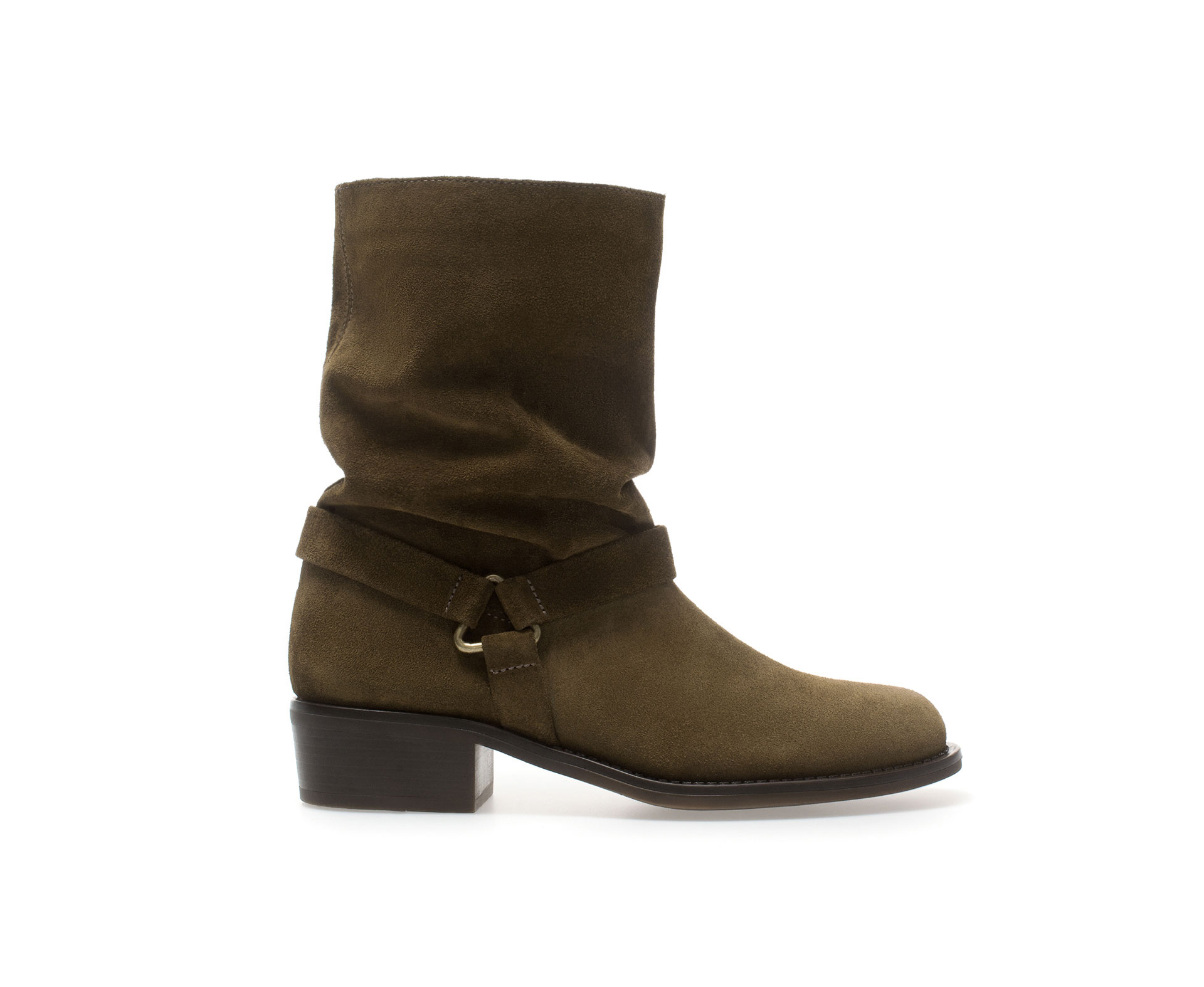 flat leather boot zara