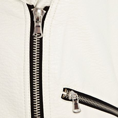 river island cream faux leather jacket