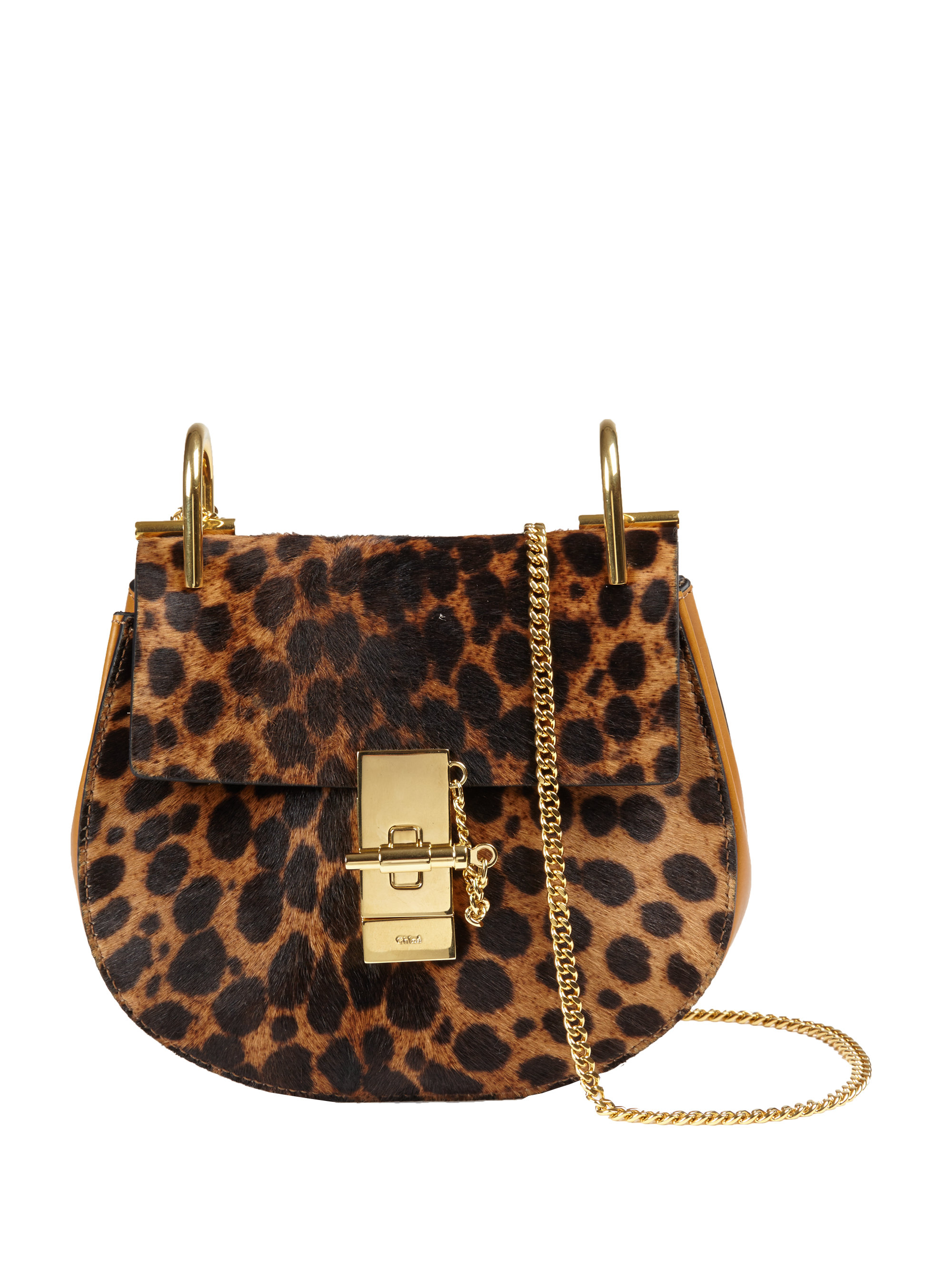 Chloé Drew Leopard Calf Hair Mini Shoulder Bag in Animal (LEOPARD) Lyst
