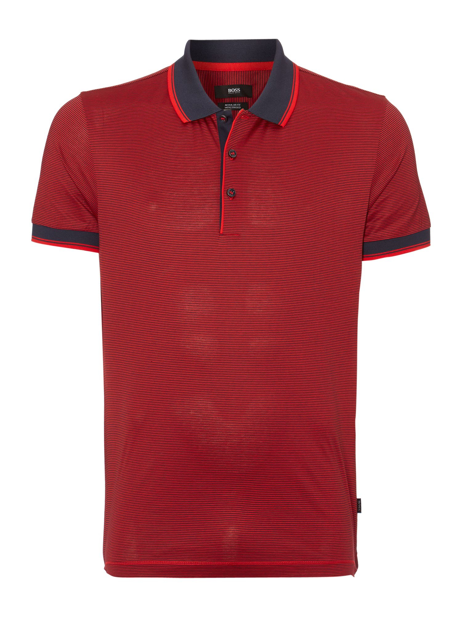 Hugo Boss Stripe Jersey Polo Shirt in Red for Men Lyst