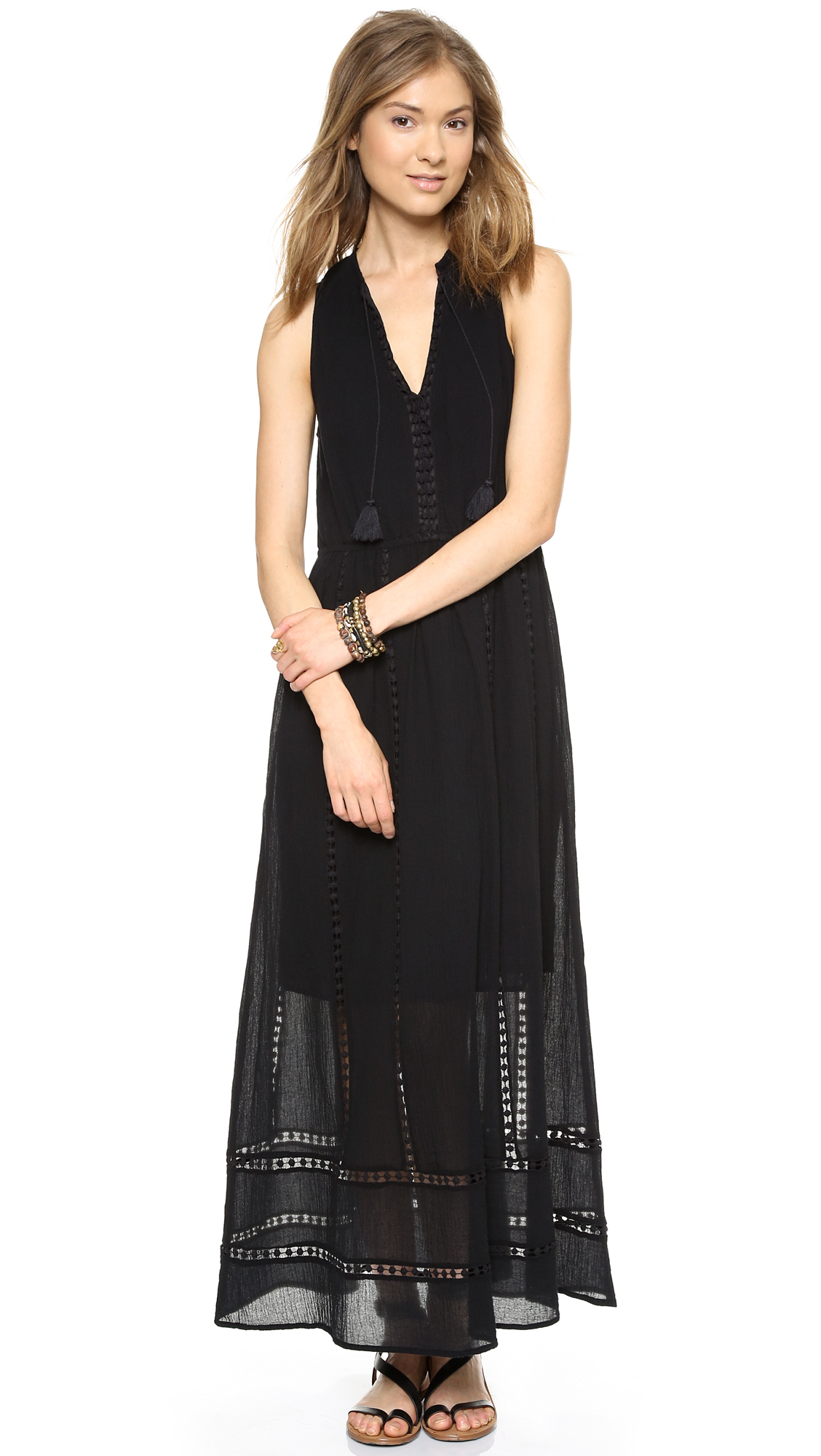 Madewell Piazza Maxidress Ivory in Black (True Black) | Lyst