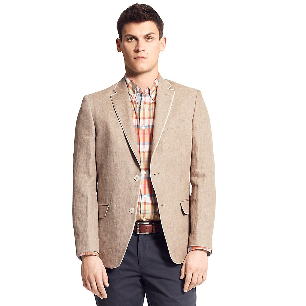 Tommy Hilfiger Tan Linen Blazer in Brown for Men (LIGHT BROWN) Lyst