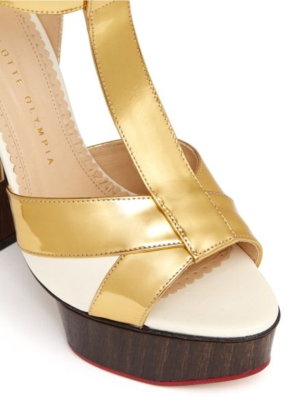 gold metallic platform sandals