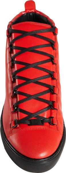 balenciaga high top sneakers red