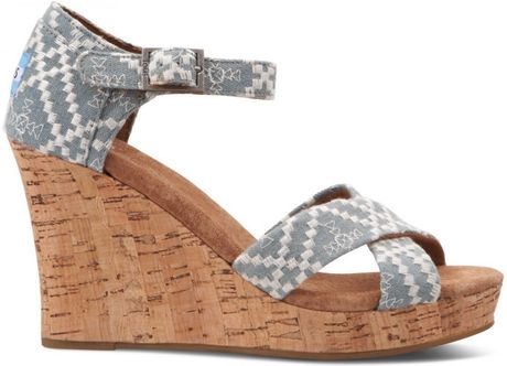 toms denim wedge shoes
