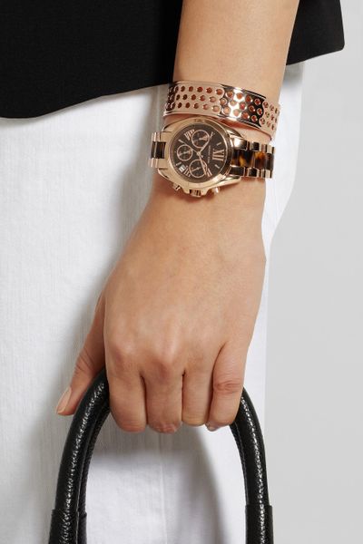 michael-kors-pink-bradshaw-rose-gold-tone-stainless-steel-and-acetate ...