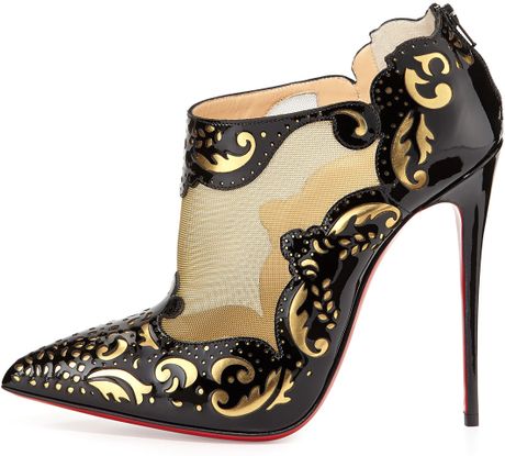 christian louboutin mesh booties