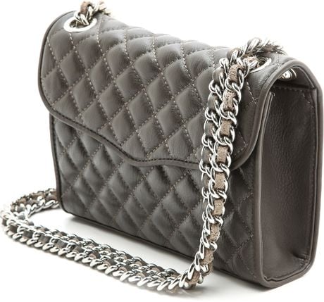 grey quilted purse