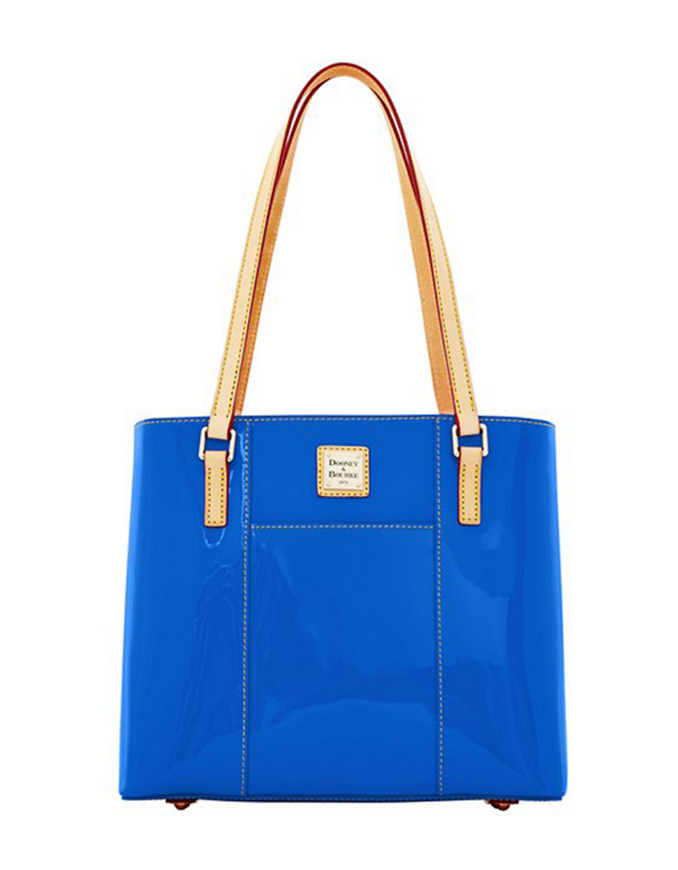 Dooney & Bourke Lexington Patent Leather Small Shopper Tote Bag in Blue | Lyst