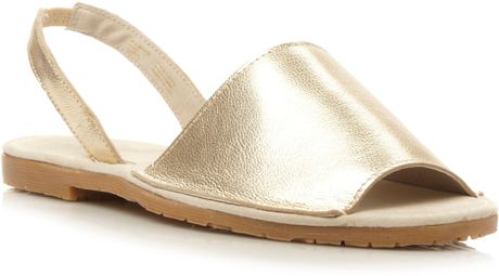 gold two part sandals