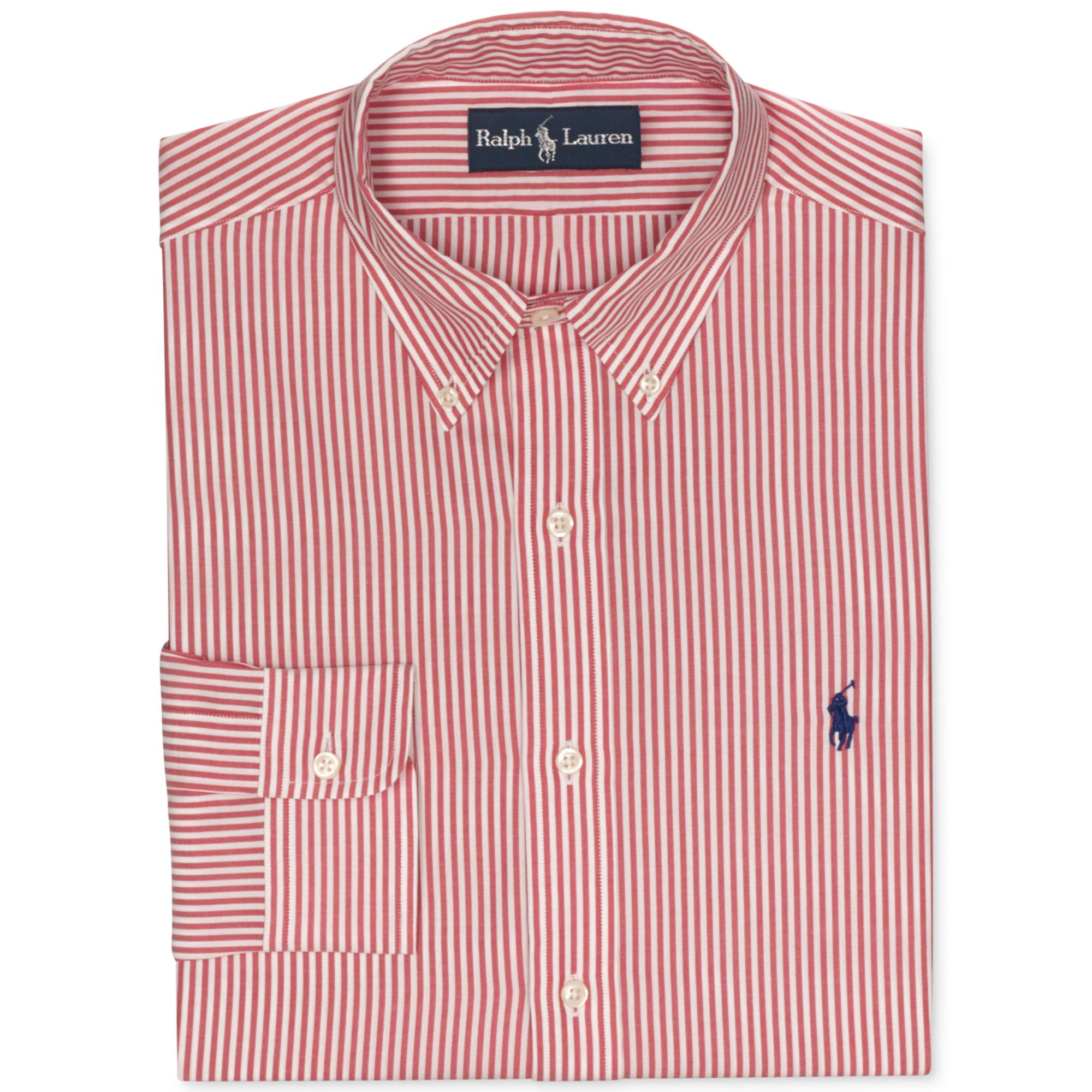 mens red and white stripe shirt