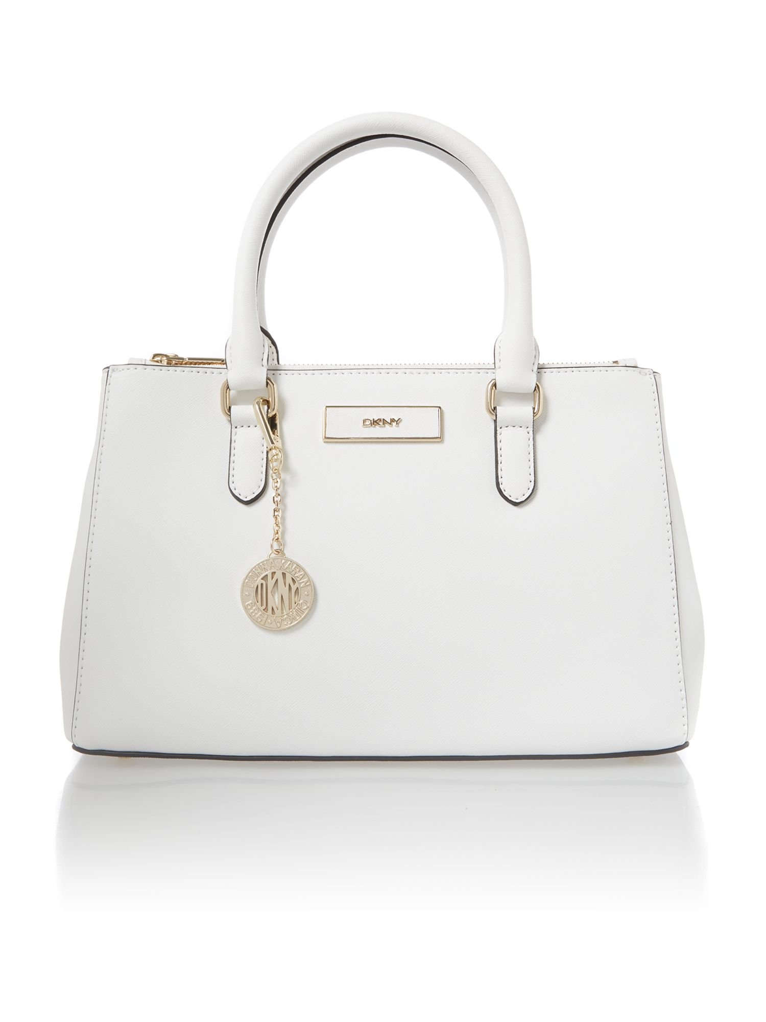 Dkny Saffiano White Small Tote Bag in White | Lyst