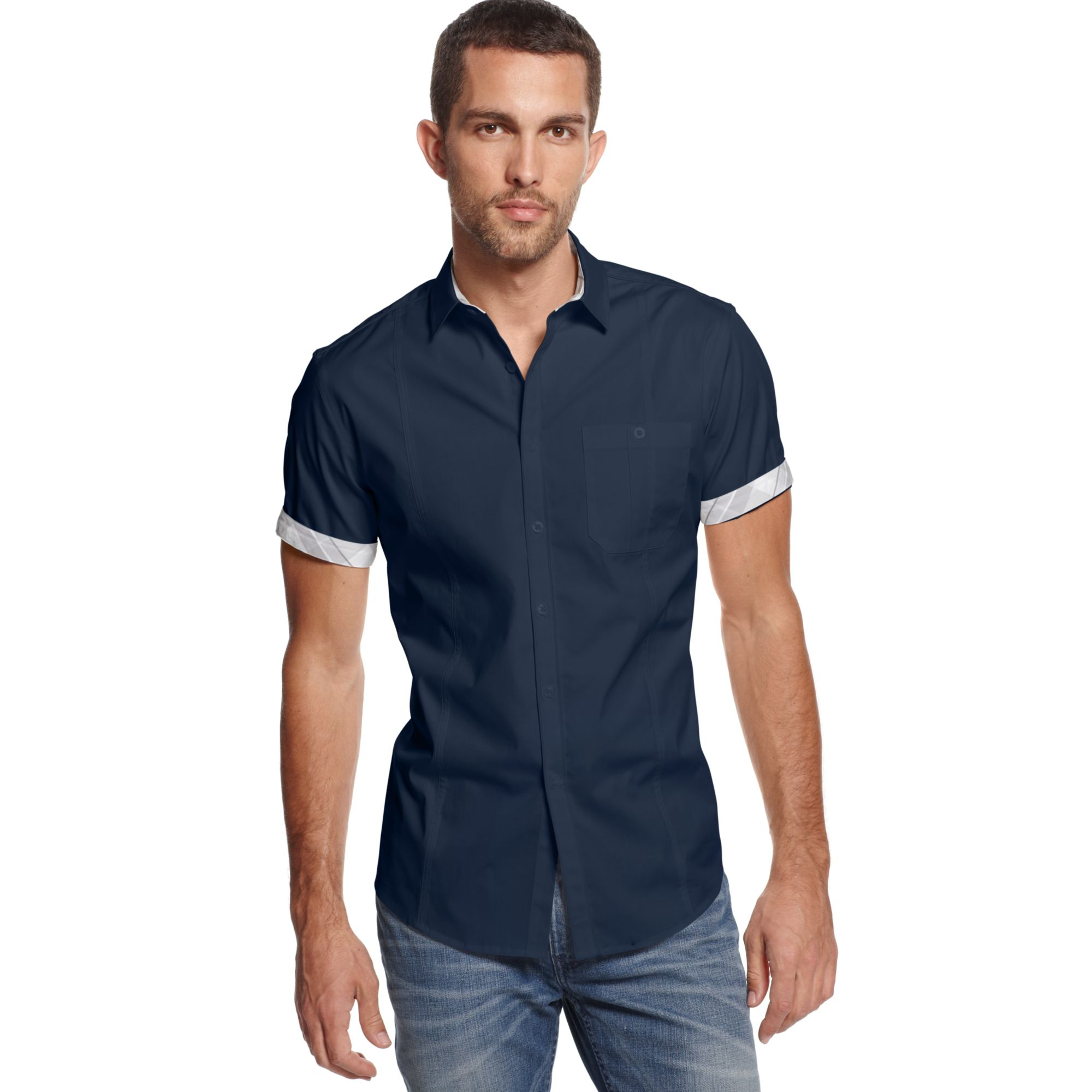Inc International Concepts Lywin Slimfit Shirt in Blue for Men (Ocean