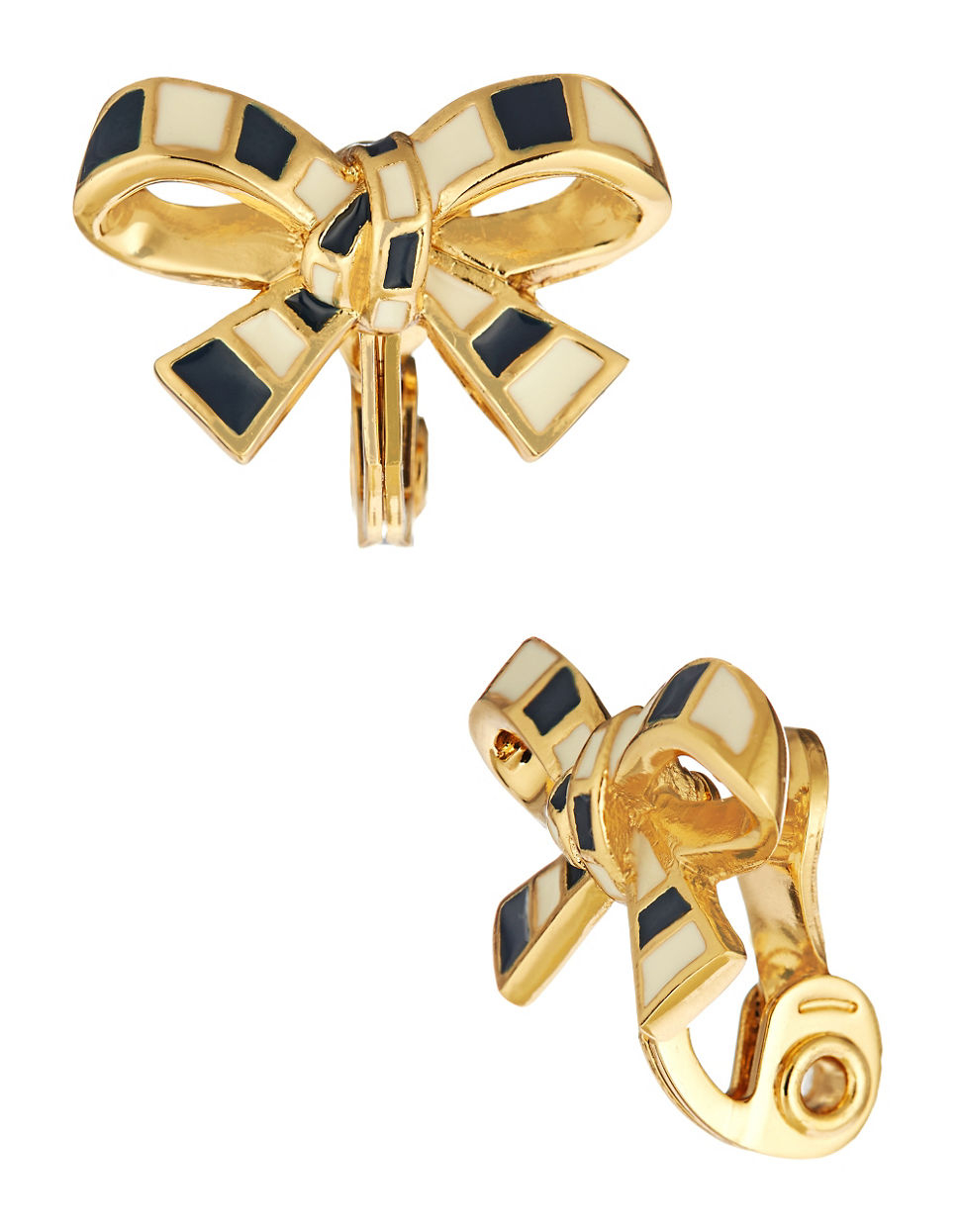 Kate Spade Striped Bow Clip On Earrings in Blue (navy) Lyst