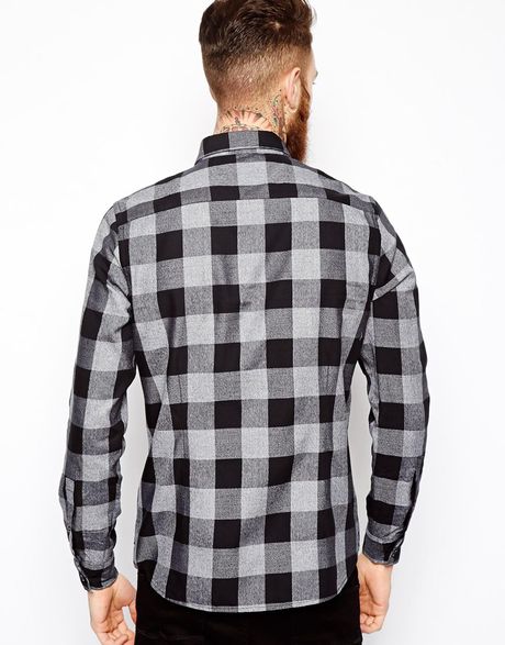 men black check shirt