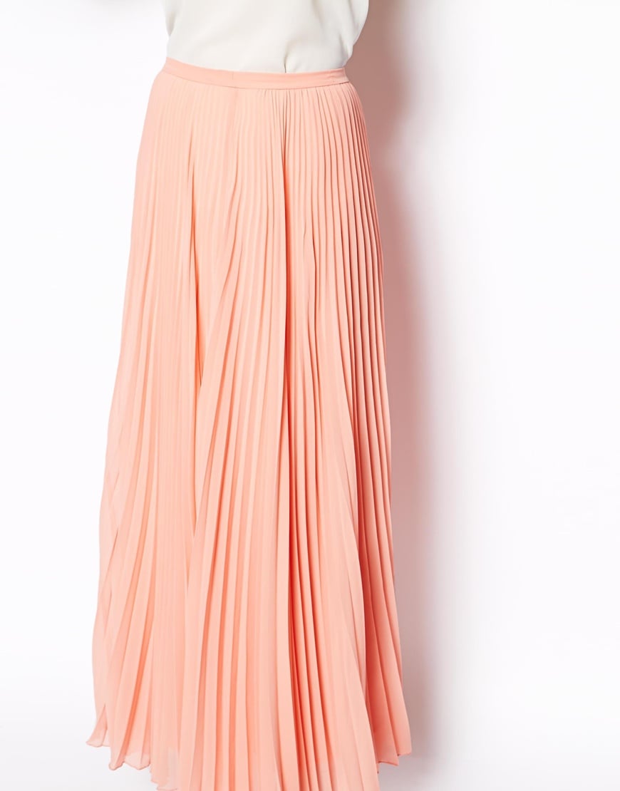 Asos Pleated Maxi Skirt In Pink Lyst 3077