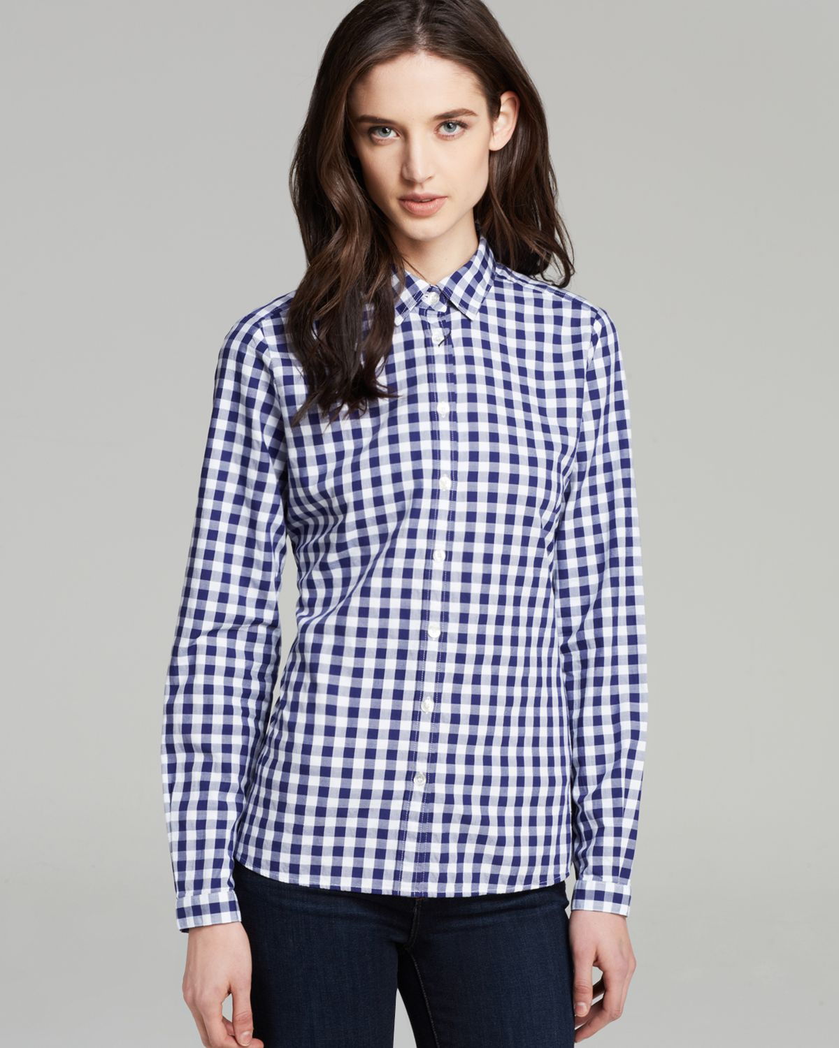 burberry button down womens