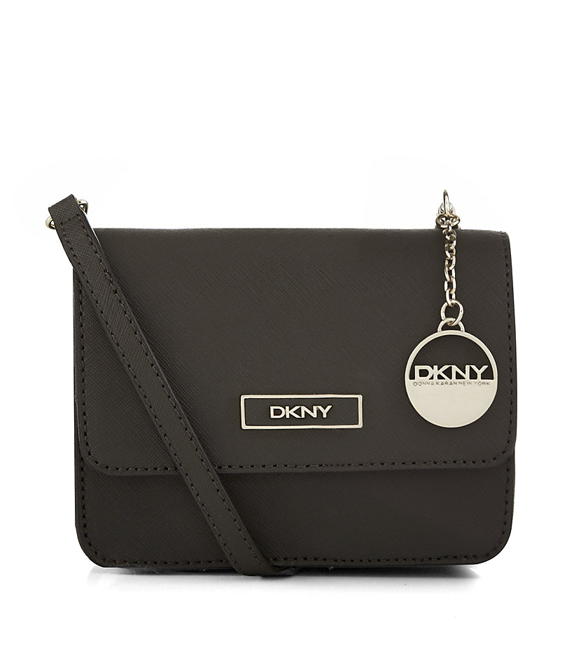 Dkny Saffiano Mini Crossbody Bag in Gray (Dark Grey) Lyst