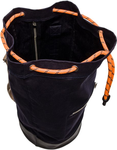 Jack Spade Rope Canvas Cinch Backpack In Navy in Blue for
