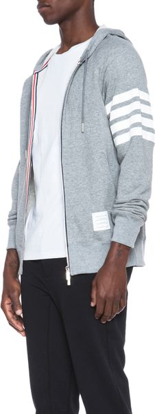 Thom Browne Raglan Full Zip Hoodie in Gray for Men (Heather Grey