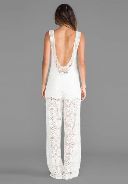 Jens Pirate Booty Patchouli Natural Og Lace Pantsuit In Ivory In Beige