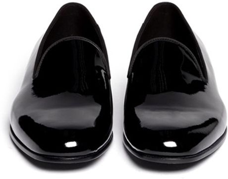 Giorgio Armani Patent Leather Smoking Shoes in Black for Men