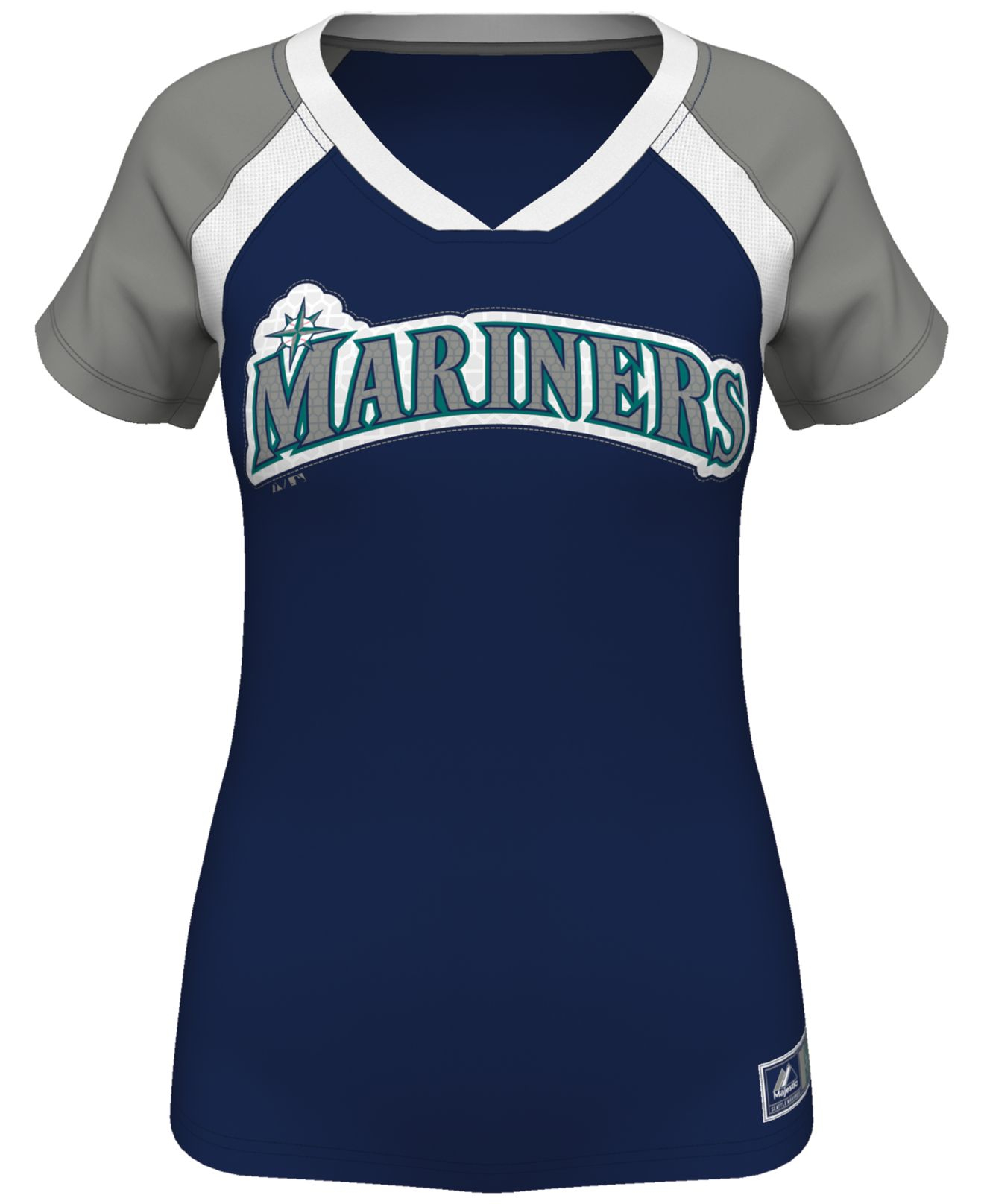 Majestic Women'S ShortSleeve Seattle Mariners Fashion Top in Blue