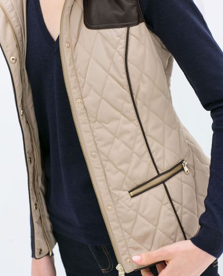 Zara Quilted Waistcoat in Beige