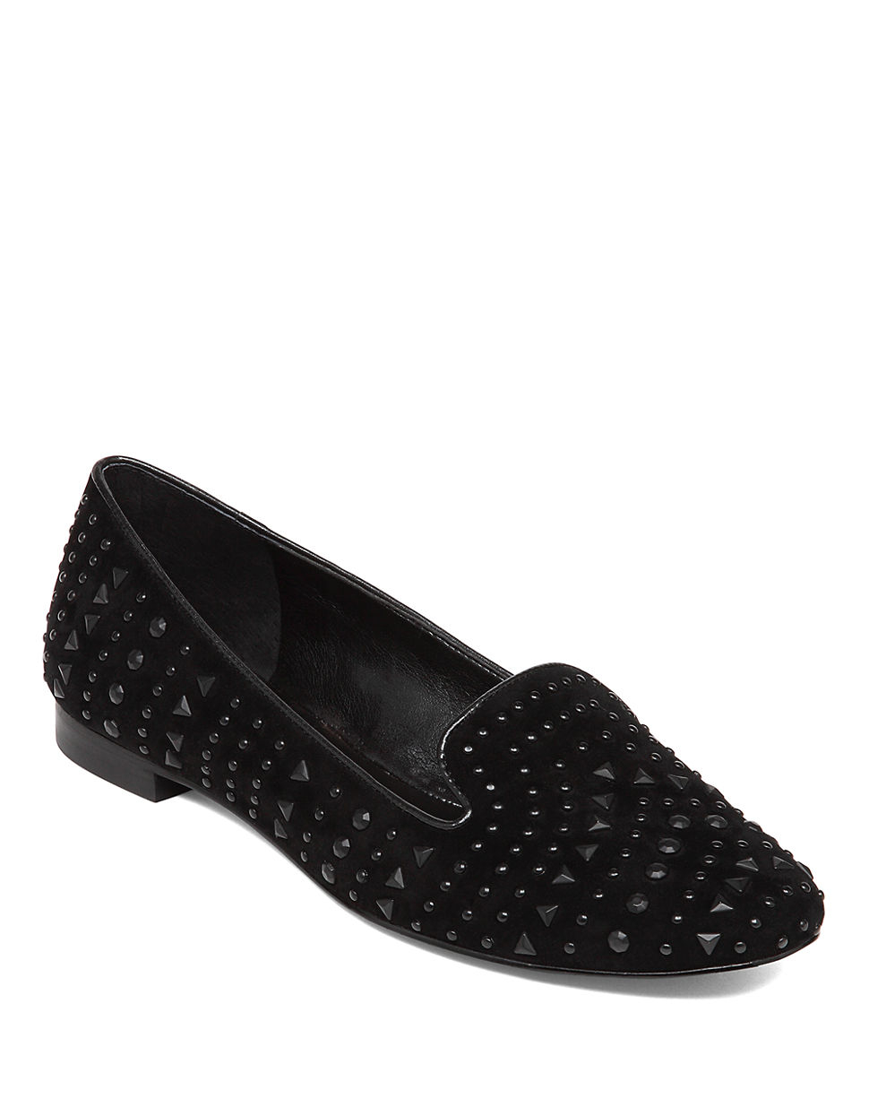 studded flats black