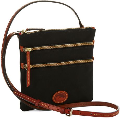 dooney and bourke triple zip crossbody bag leather