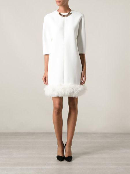 faux fur hem dress