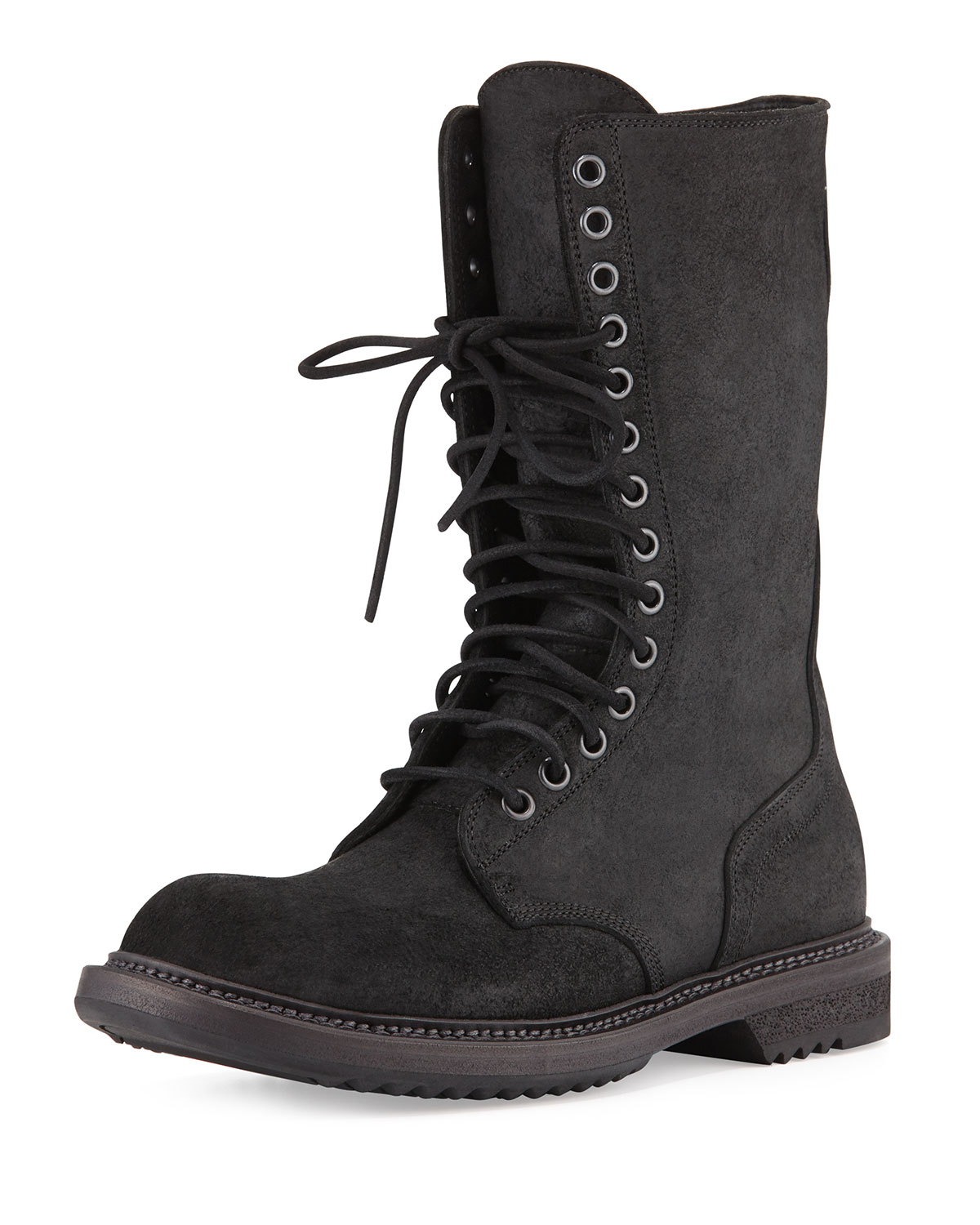 rick owens combat boots rick owens waxed laced zip combat boot in black for lyst rick owens combat boots rick owens waxed laced zip combat boot in black for lyst