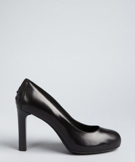 stacked heel pumps round toe