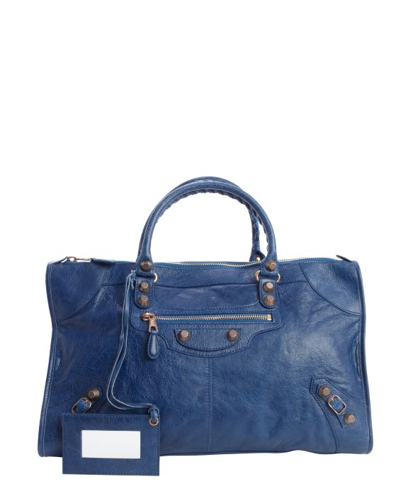 ... Cobalt Blue Distressed Leather Giant Work Large Top Handle Bag in Blue ... Cobalt Blue Distressed Leather Giant Work Large Top Handle Bag in Blue