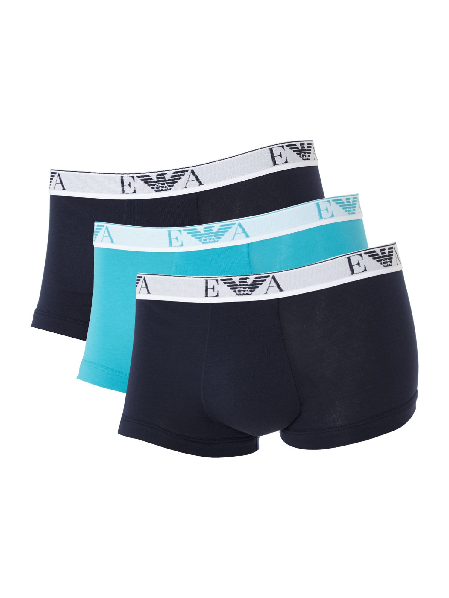 Emporio Armani 3 Pack Exclusive Underwear Trunk in Blue for Men (Navy
