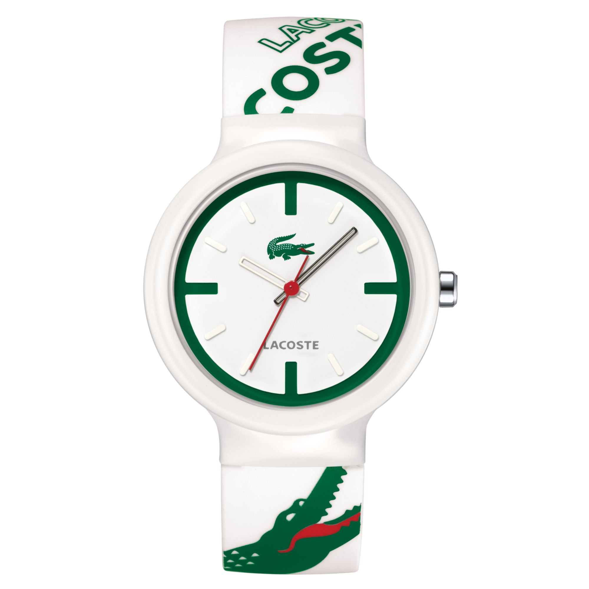 Lacoste White And Green Logo Silicone Strap 2010522 in Green for Men 