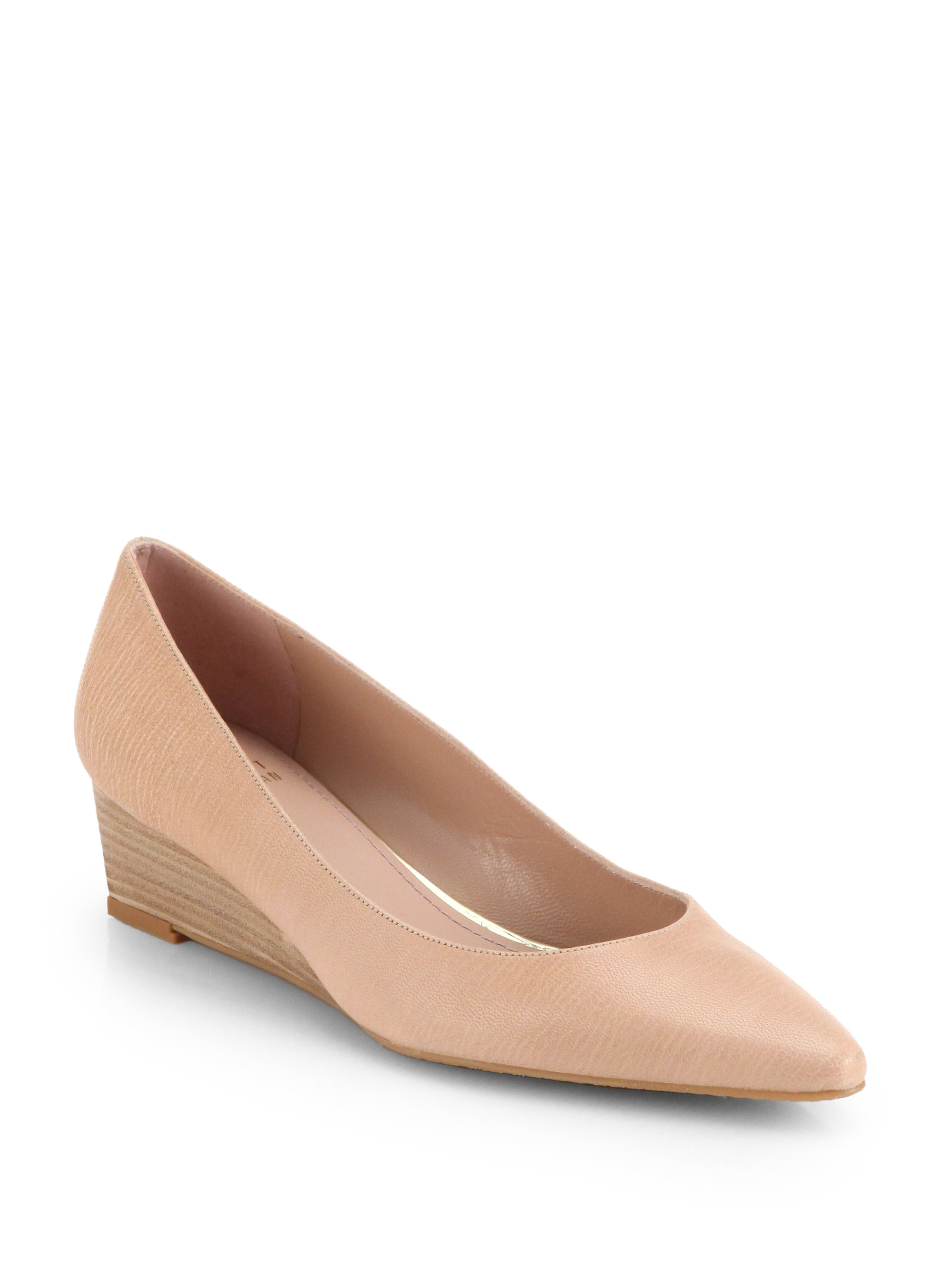 stuart weitzman tan wedges