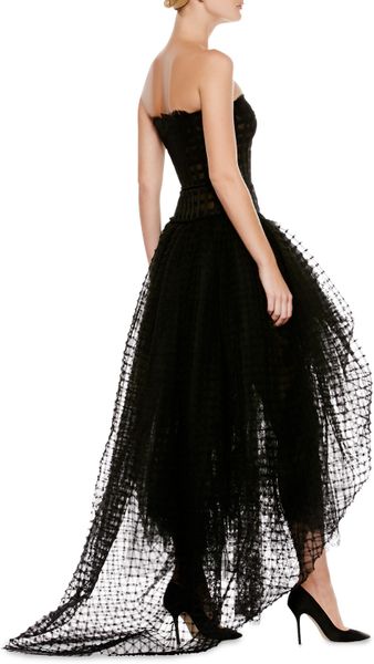 oscar de la renta high low gown