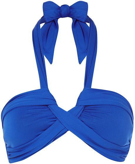 Seafolly Goddess Bandeau Bikini Top In Blue Lyst