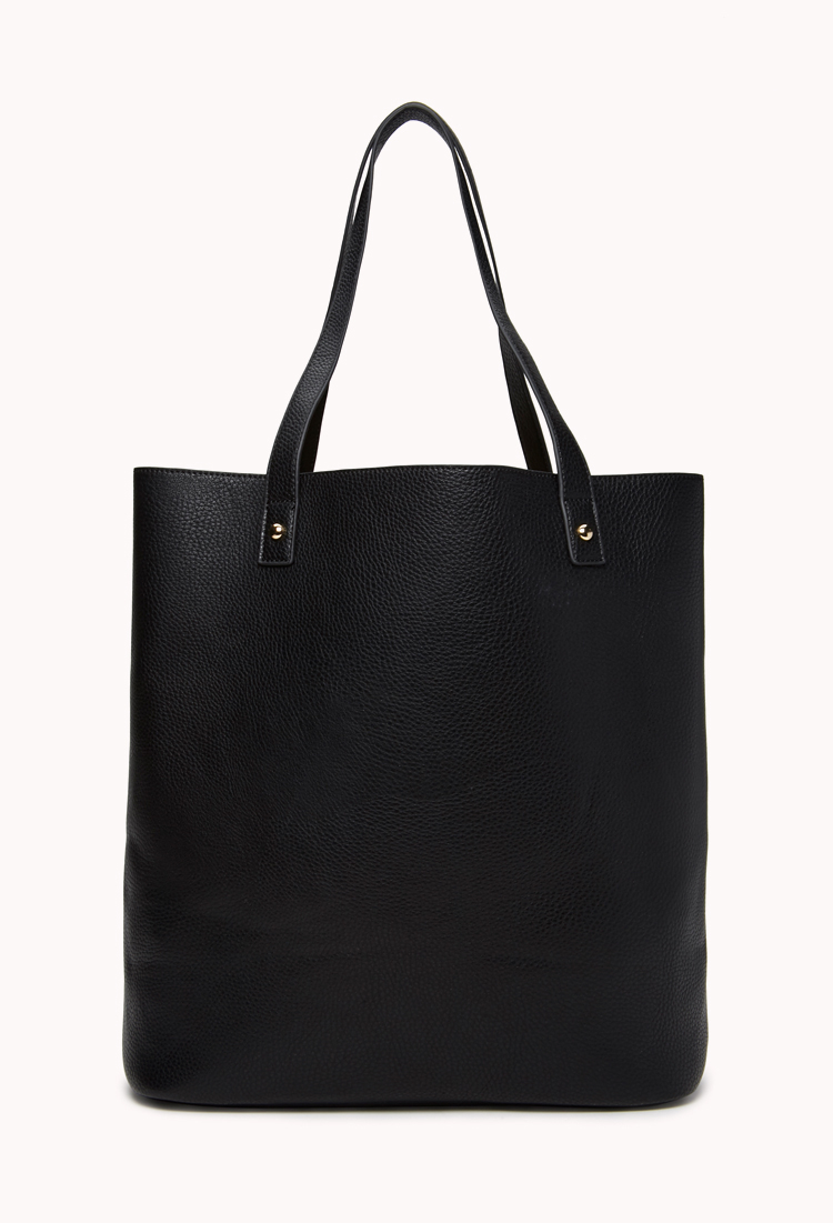Forever 21 Versatile Faux Leather Tote in Black
