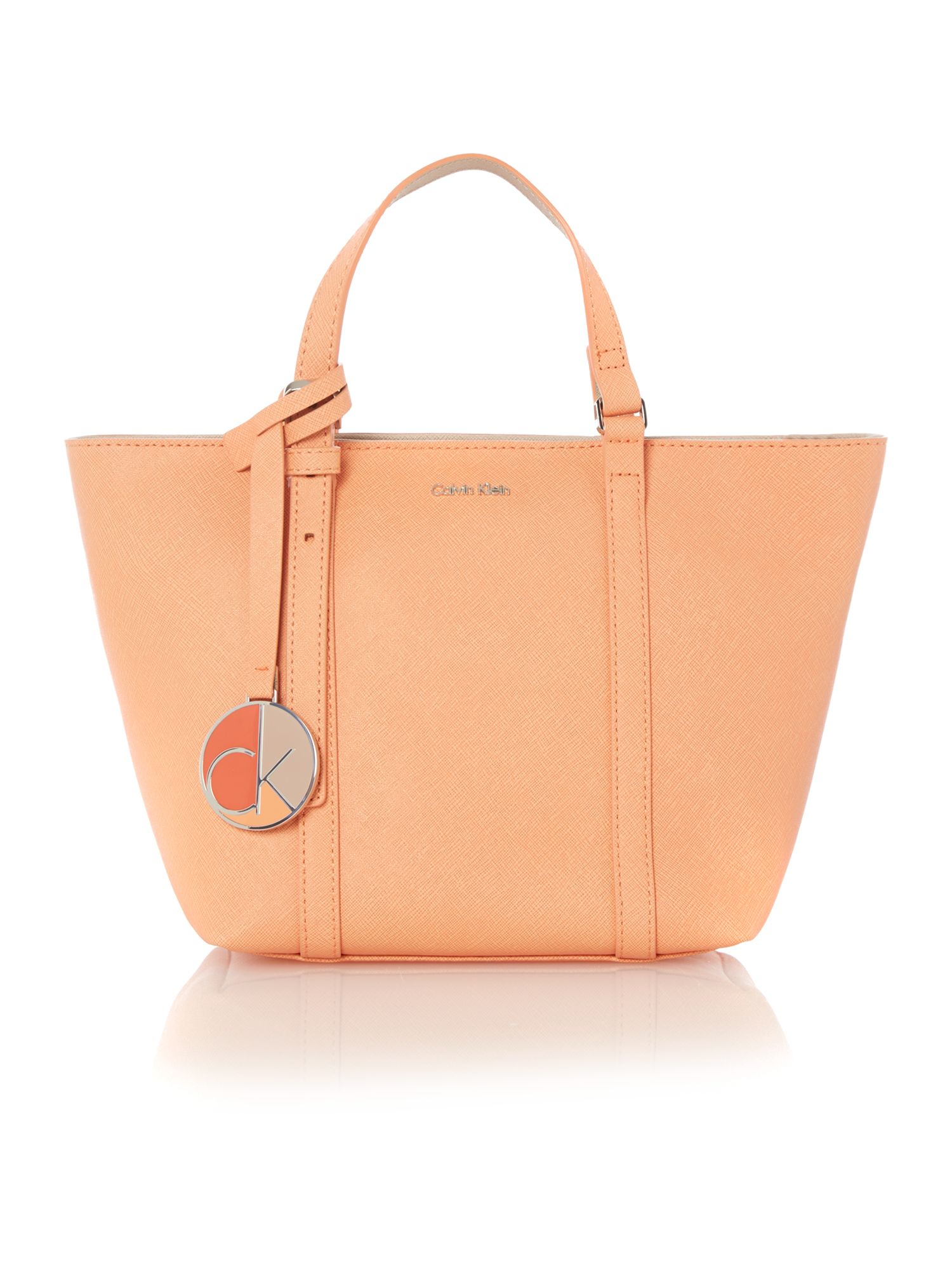 coral tote handbag