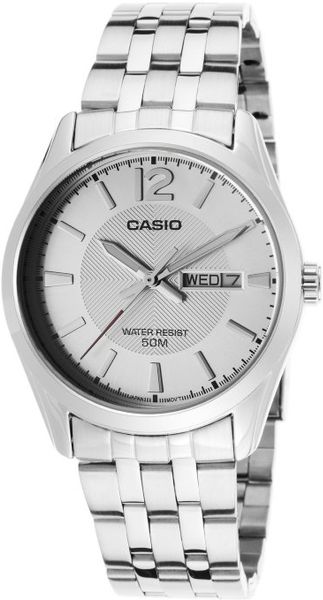 Casio Mens Enticer Silvertone Steel Silvertone Dial In Silver For Men