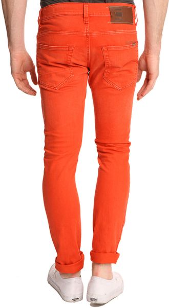 black orange jeans