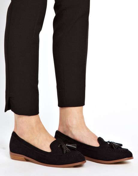 new look black flat shoes