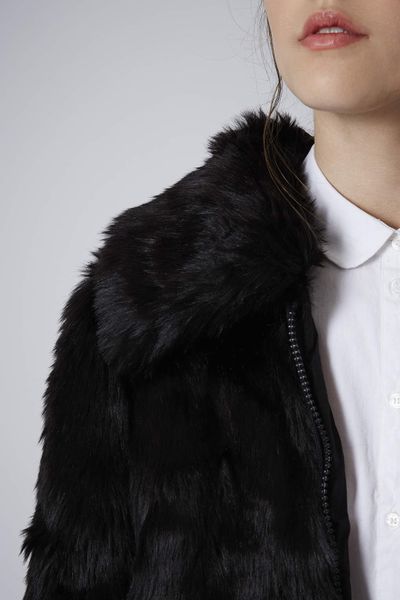 topshop faux fur bomber jacket