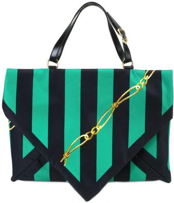 De Couture Printed Stripey Silk Tote Shoulder Bag - Lyst