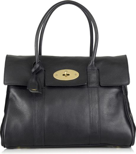 Mulberry Bayswater Leather Bag in Black - Lyst
