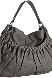 Monserat De Lucca Grey Leather Trenza Braid Detail Shoulder Bag - Lyst